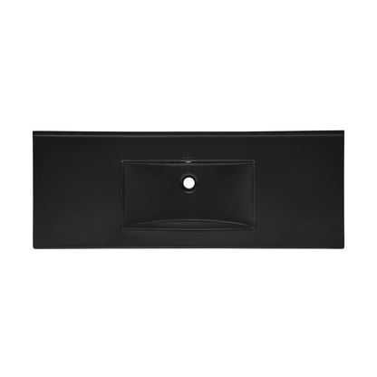 48" Zero Hole Vanity Sink Top in Matte Black