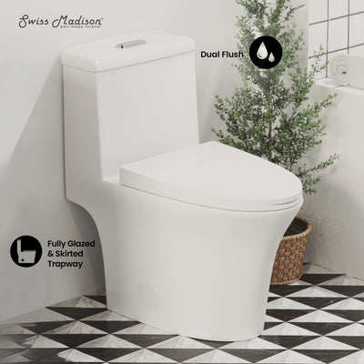 Hugo One Piece Elongated Dual Flush Toilet 1.1 / 1.6 gpf