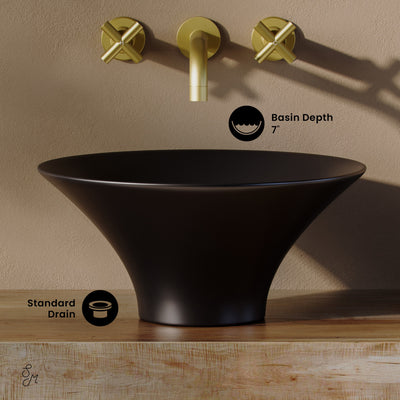 Ivy 16.5" Round Vessel Sink in Matte Black