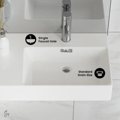 St. Tropez 30" Rectangle Wall-Mounted Sink with Right Side Faucet Mount