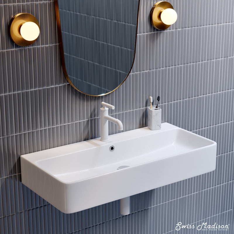 Carre 36" Rectangle Wall-Mount Bathroom Sink