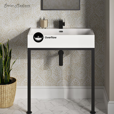 Concorde 30" Rectangle Console Sink with Matte Black Legs