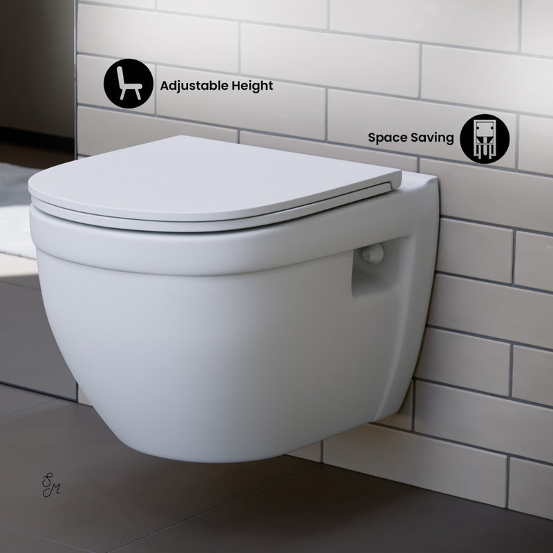 Ivy Wall-Hung Elongated Toilet Bowl Only in Matte White