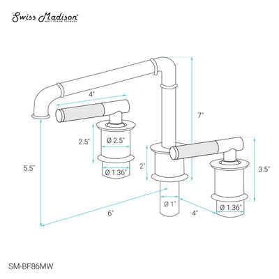 Avallon 8 in. Widespread, Sleek Handle, Bathroom Faucet in Matte White