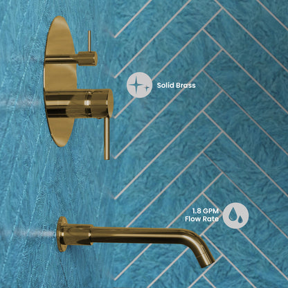 Ivy Single-Handle 1-Spray Tub and Shower Faucet in Brushed Gold (Valve Included)