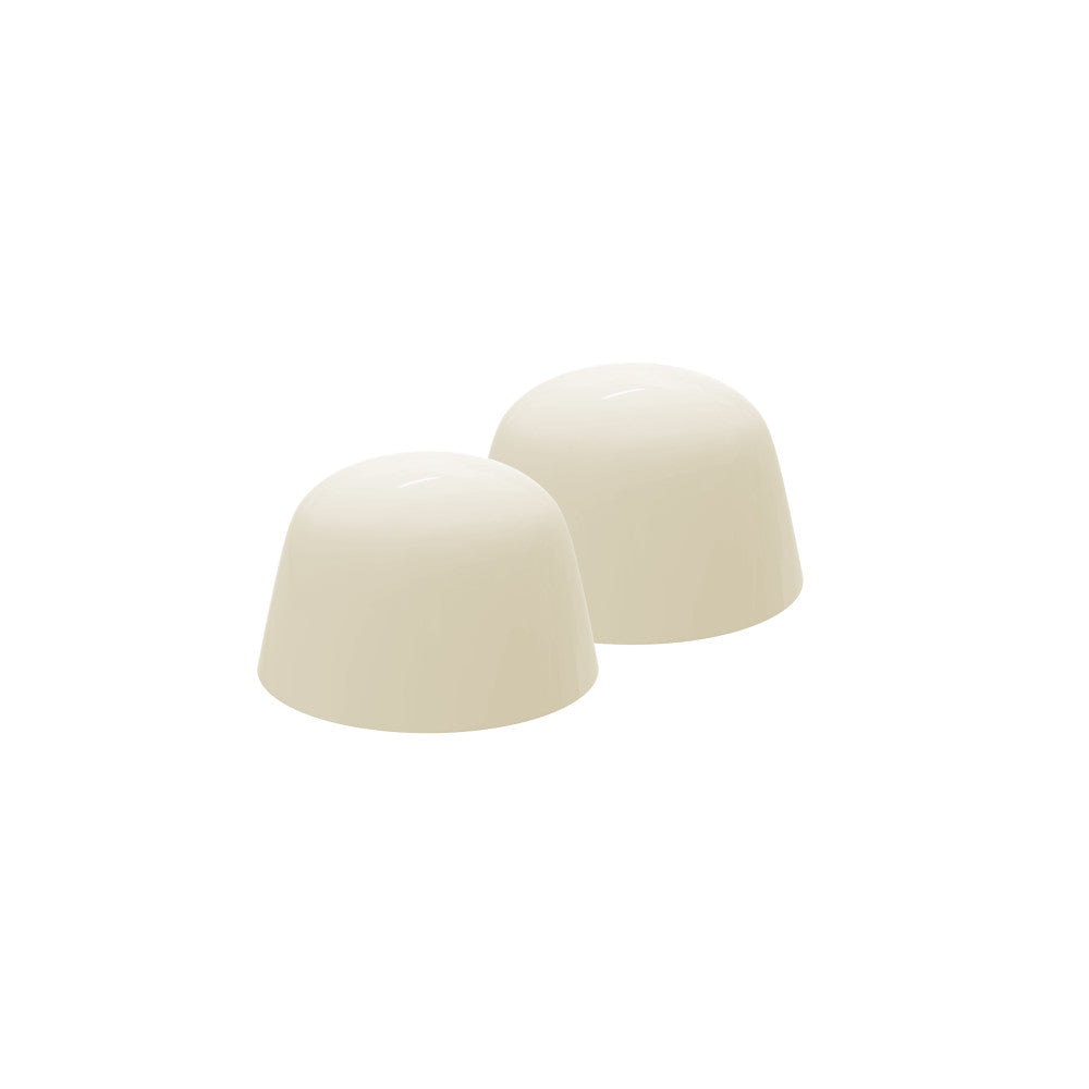 Bisque Chateau bolt cover caps, smooth rounded replacement parts for toilets, set of two.