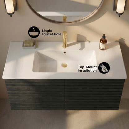 Voltaire 37 Vanity Top Sink with Single Faucet Hole