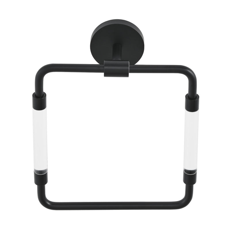 Verre Acrylic Square Towel Ring in Matte Black