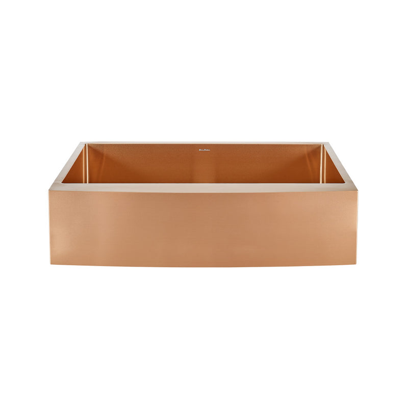 Rivage 36 x 21 Stainless Steel, Single Basin, Farmhouse Kitchen Sink with Apron in Rose Gold