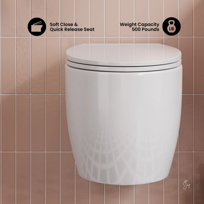 Classe Wall-Hung Toilet Bowl Only in Glossy White