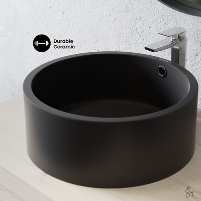 Monaco 16.5” Round Vessel Sink in Matte Black