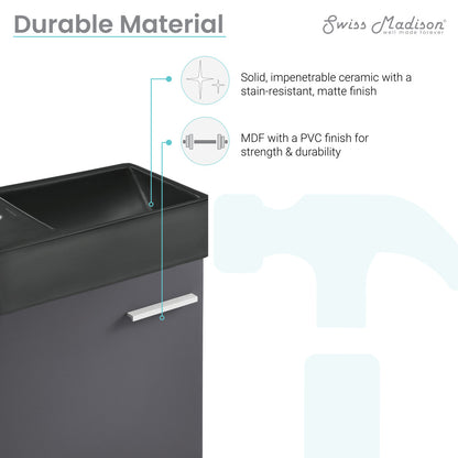 Colmer 18" Wall-Mounted Bathroom Vanity in Slate