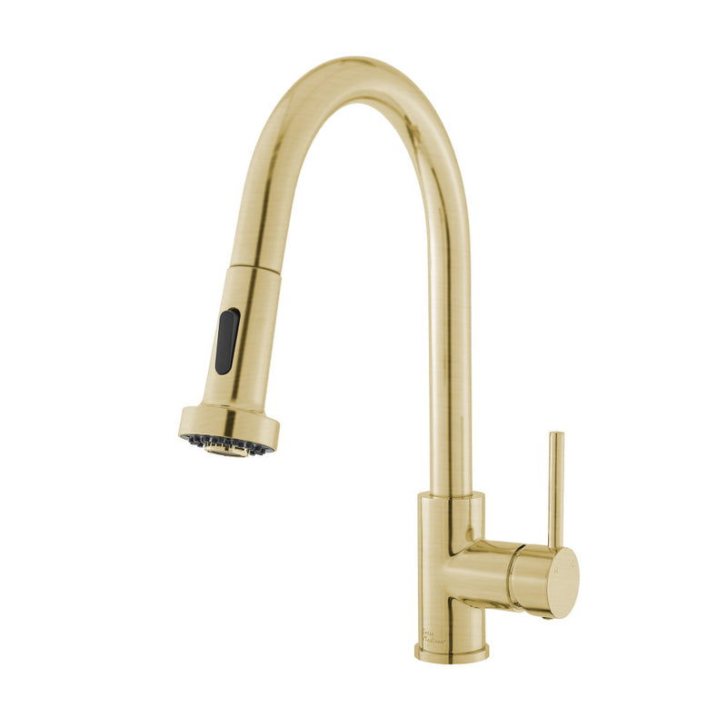 Nouvet Single Handle, Pull-Down Kitchen Faucet in Brushed Gold