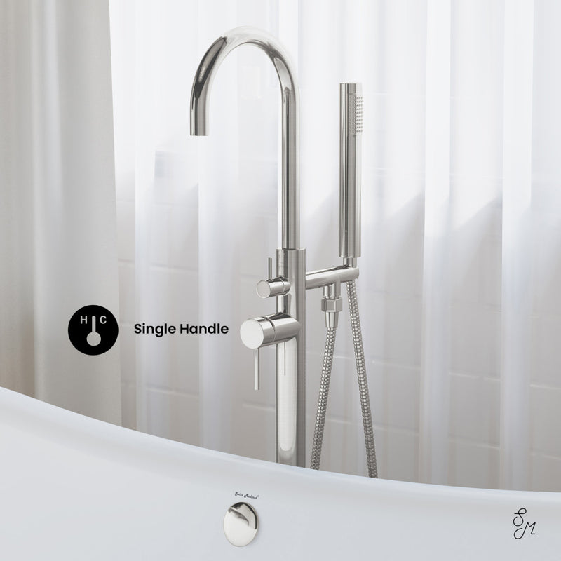 Ivy Freestanding Bathtub Faucet in Brushed Nickel