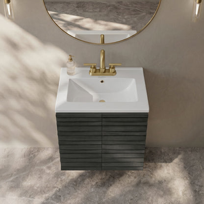 Voltaire 25 Vanity Top Sink with 3 Centerset Faucet Holes