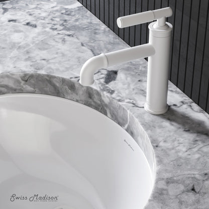 Avallon Single Hole, Single-Handle Sleek, Bathroom Faucet in Matte White