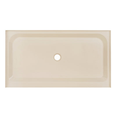 Voltaire 60" x 36" Single-Threshold, Center Drain, Shower Base in Biscuit