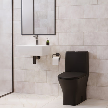 Sublime II One-Piece 12" Rough-in 1.1/1.6 GPF Dual Top Flush Round Compact Toilet in Matte Black