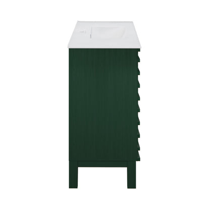 Cascade 36" Freestanding Bathroom Vanity in Green Oak with Sink Top