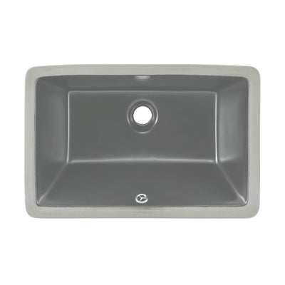 Voltaire 21" Rectangular Ceramic Undermount Bathroom Sink in Matte Gray