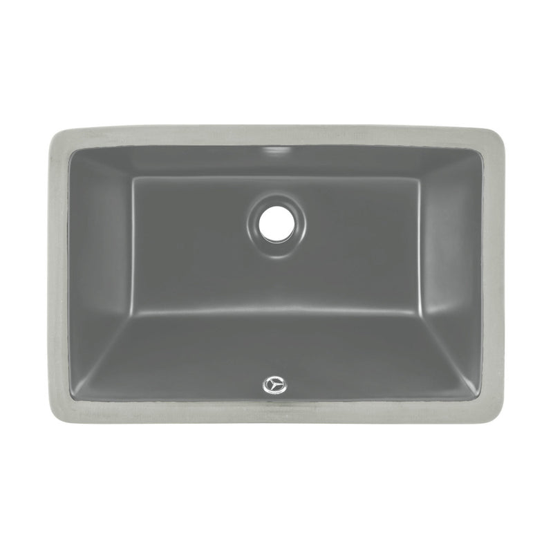 Voltaire 21" Rectangular Ceramic Undermount Bathroom Sink in Matte Gray