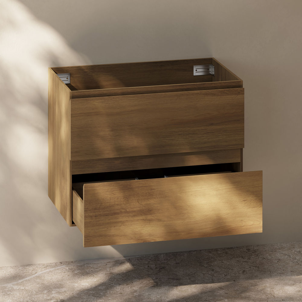 Liberte 30" Wall-Mounted Bathroom Vanity Cabinet without Top in Brown Oak
