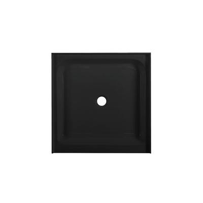 Voltaire 36" x 36" Acrylic Black, Single-Threshold, Center Drain, Shower Base