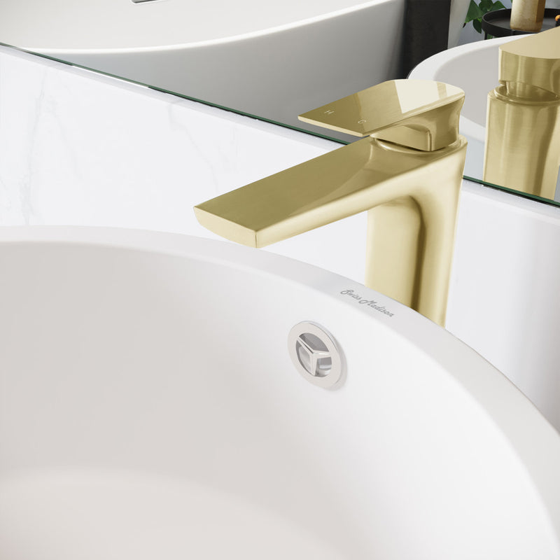 Monaco Single Hole, Single-Handle, High Arc Bathroom Faucet in Brushed Gold