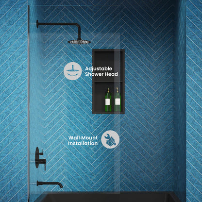 Ivy Single-Handle 1-Spray Tub and Shower Faucet in Matte Black (Valve Included)