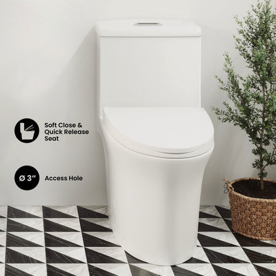 Hugo One Piece Elongated Dual Flush Toilet 1.1 / 1.6 gpf