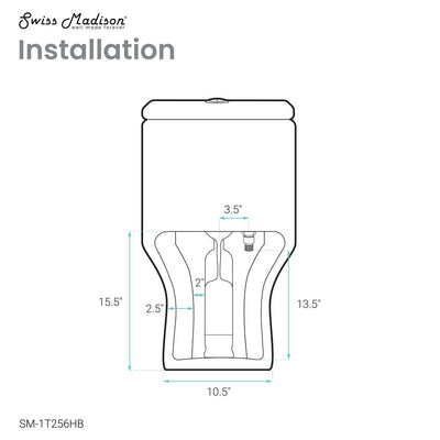 Carre One Piece Square Toilet Dual Flush, Black Hardware