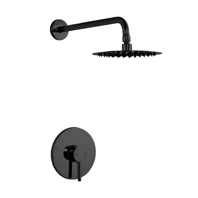 Ivy Single-Handle 1 Spray 8" Wall Mounted Fixed Shower Head in Matte Black (Valve Included)