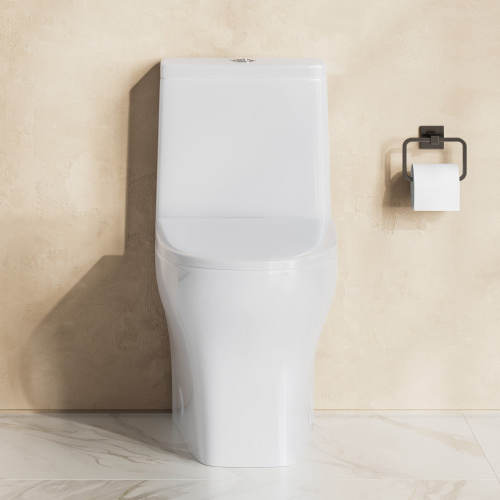Sublime II One-Piece 10" Rough-in 1.1/1.6 GPF Dual Top Flush Round Compact Toilet in Glossy White (6 - Pack)