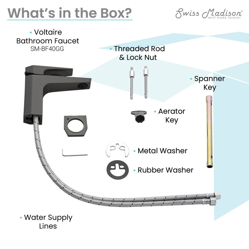 Voltaire Single Hole, Single-Handle, Bathroom Faucet in Gunmetal Gray