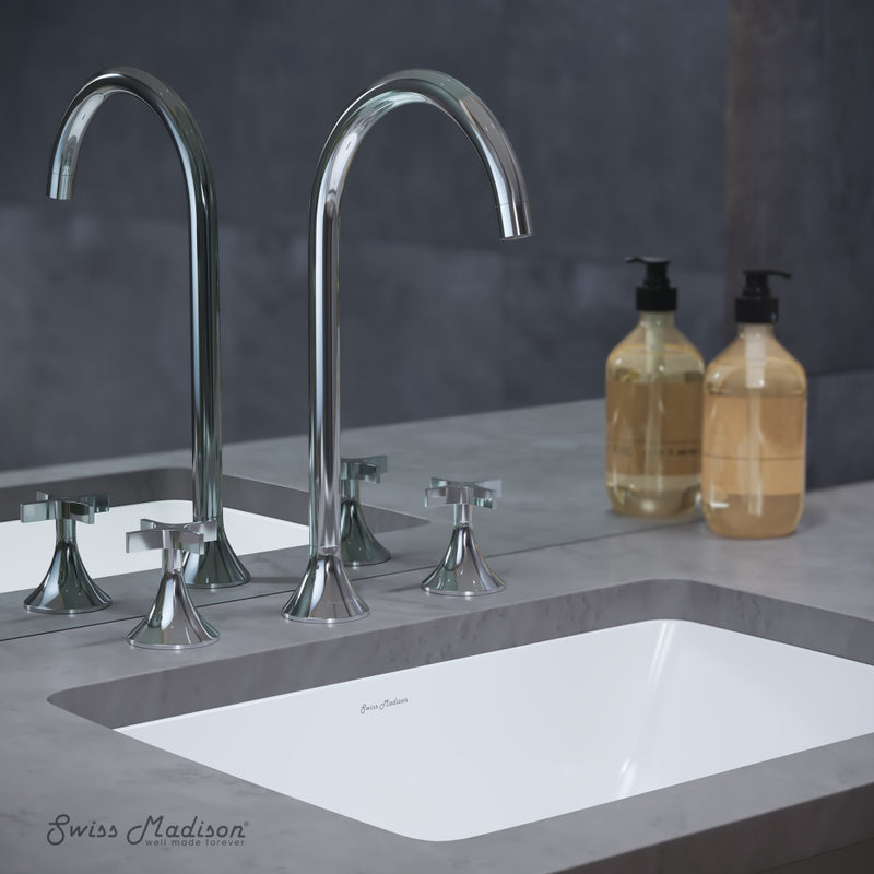 Daxton 8 in. Widespread, Cross Handle, Bathroom Faucet in Chrome