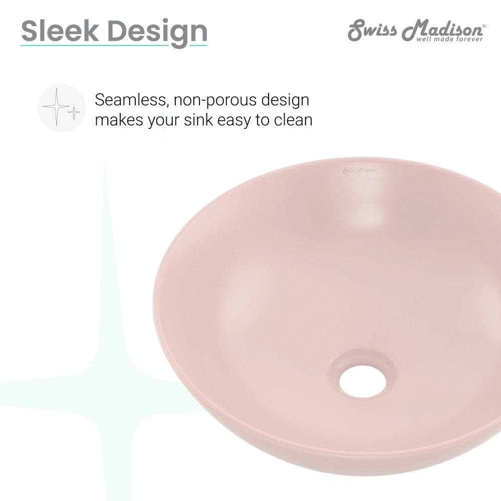 Classe 16 Color Ceramic Sink in Matte Pink – Swiss Madison - well