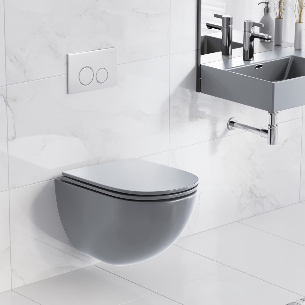 St. Tropez Wall-Hung Toilet Bowl Only in Matte Gray