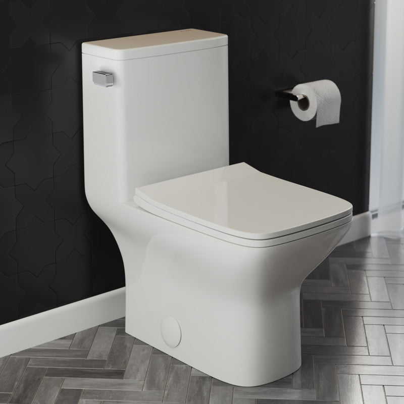 Carre One Piece Square Toilet Left Side Flush, 10" Rough-In 1.28 gpf