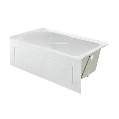 Concorde 60" x 32" Acrylic Glossy White, Alcove, Integral, Right-Hand Drain, Apron Bathtub