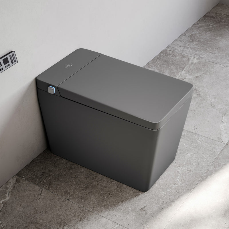Concorde One Piece Smart Toilet 1.28 GPF in Matte Gray with Heated Bidet, Air Drying, Night Light, Foot Sensor