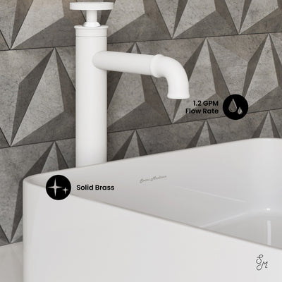 Avallon Single Hole, Single-Handle Wheel, High Arc Bathroom Faucet in Matte White