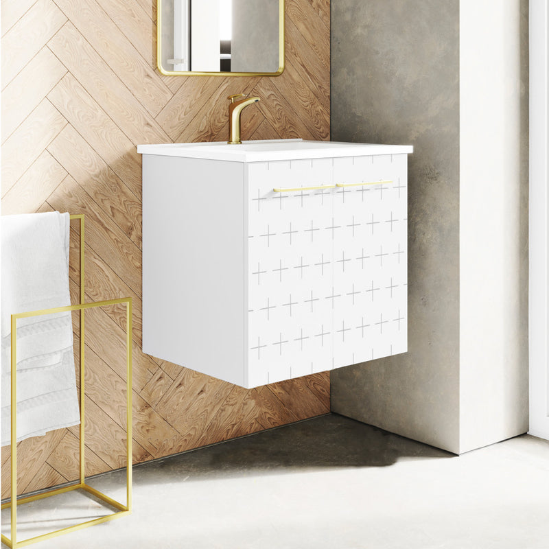 Annecy 24" Freestanding Bathroom Vanity in Galaxy White with Sink Top