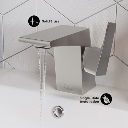 Carre Single Hole, Single-Handle, Bathroom Faucet in Brushed Nickel