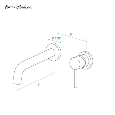 Ivy Single-Handle Wall Mount Bathroom Faucet in Matte Black
