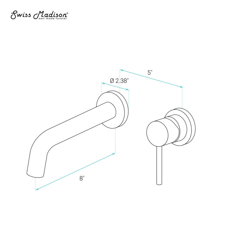 Ivy Single-Handle Wall Mount Bathroom Faucet in Matte Black