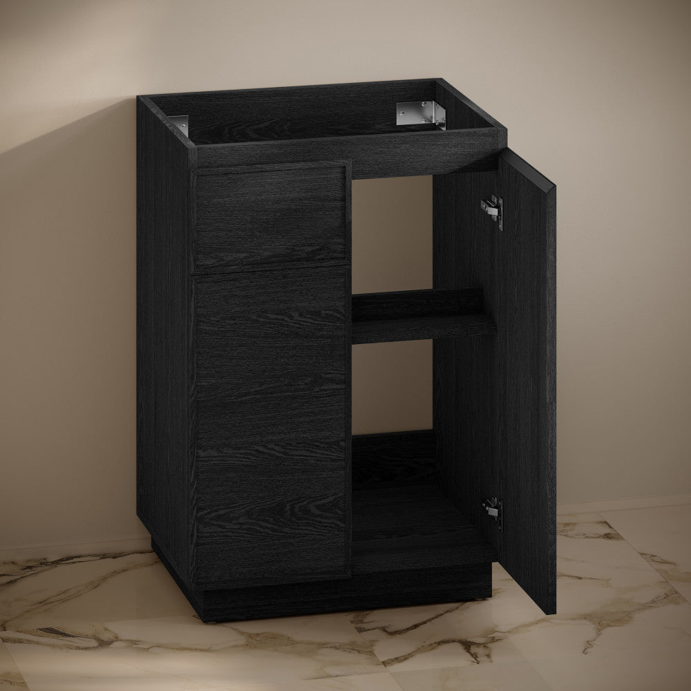 St. Tropez 24" Freestanding Bathroom Vanity Cabinet without Top in Black Oak