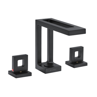 Pierre Widespread, Double Handle, Bathroom Faucet in Matte Black