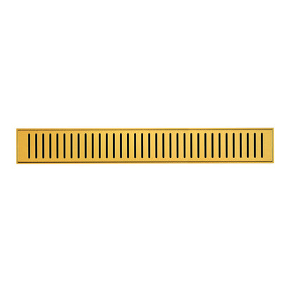 Voltaire 24" Stainless Steel Linear Shower Drain in Brushed Gold