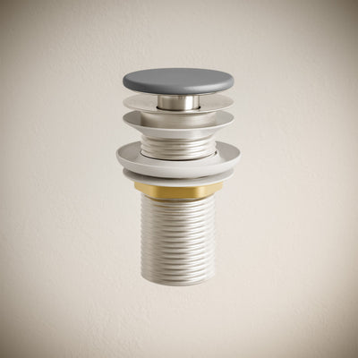 Lisse Concrete Bathroom Sink Non-Overflow Pop Up Drain in Matte Dark Gray