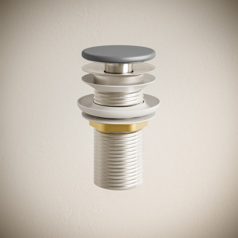 Lisse Concrete Bathroom Sink Non-Overflow Pop Up Drain in Matte Dark Gray